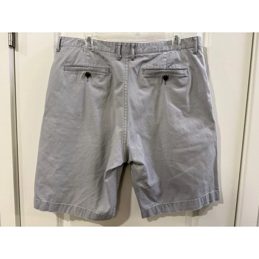 Jachs NY‎ Mens Gray Chino Shorts Size 36 Flat Front Cotton Blend Casual Summer